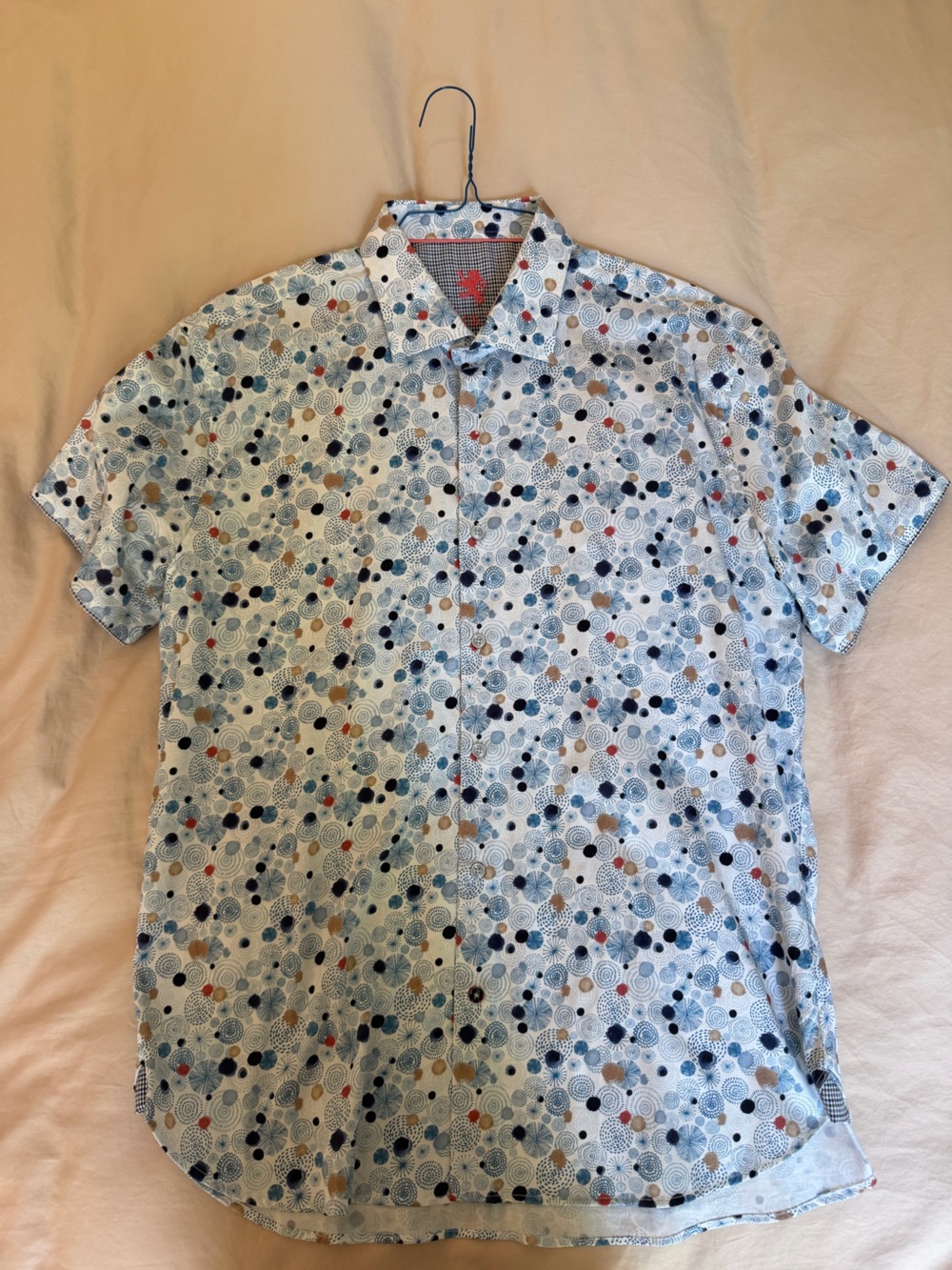Patrick James Printed Short Sleeve Dress Shirt size XL
